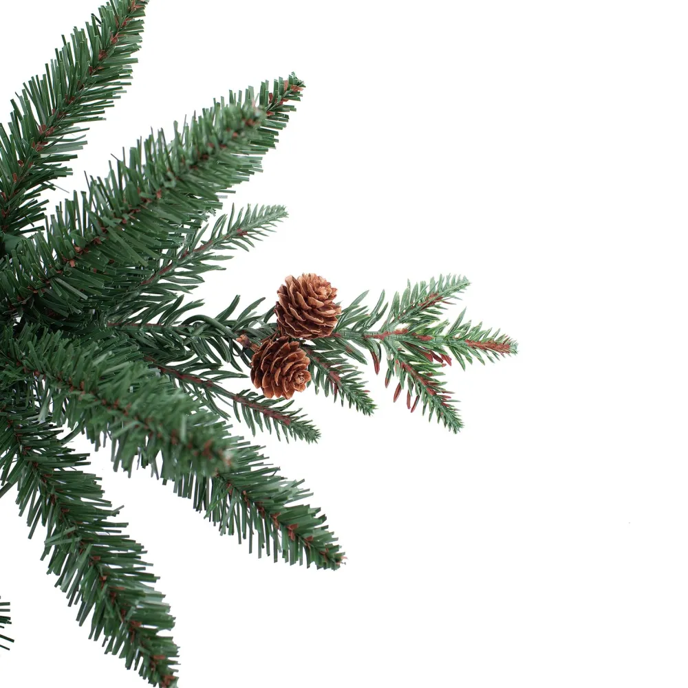 Pre-Lit Christmas Trees*Three Posts 48' H Green Realistic Artificial Fir Christmas Tree With 100 Lights And Pinecones