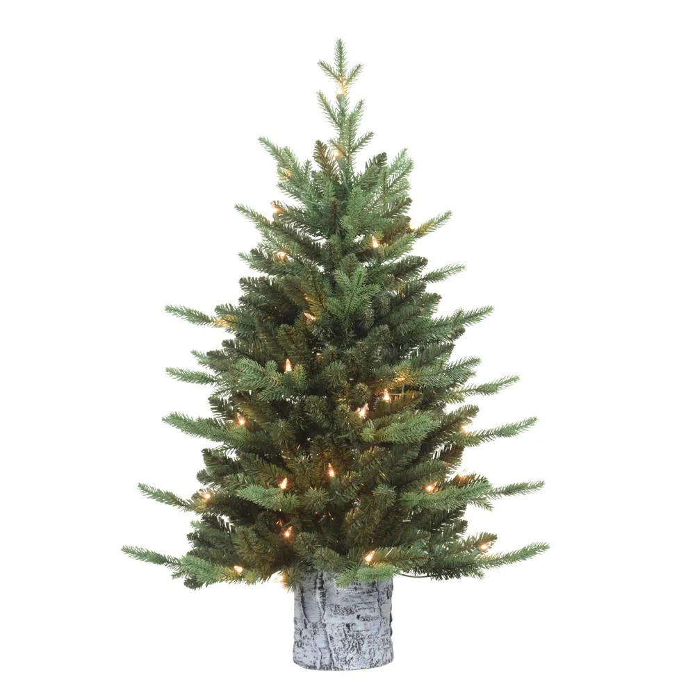 Pre-Lit Christmas Trees*The Holiday Aisle 3' H Green Realistic Artificial Pine Christmas Tree With 50 Lights