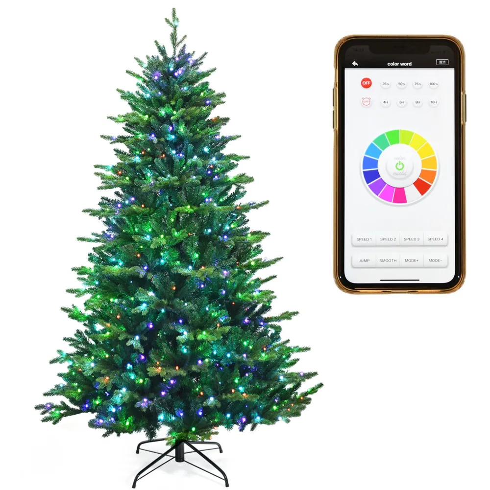 Pre-Lit Christmas Trees*The Holiday Aisle 84'' H Green Realistic Cashmere Christmas Tree With 540 Led Lights