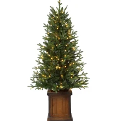 Pre-Lit Christmas Trees*Haute Decor 4'6" H Green Realistic Fir Artificial Christmas Tree With 200 Led Lights