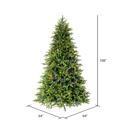 Pre-Lit Christmas Trees*The Holiday Aisle 108'' H Green Realistic Fir Christmas Tree With 1100 Led Color Changing/Combination Lights
