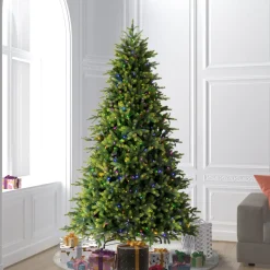 Pre-Lit Christmas Trees*The Holiday Aisle 108'' H Green Realistic Fir Christmas Tree With 1100 Led Color Changing/Combination Lights