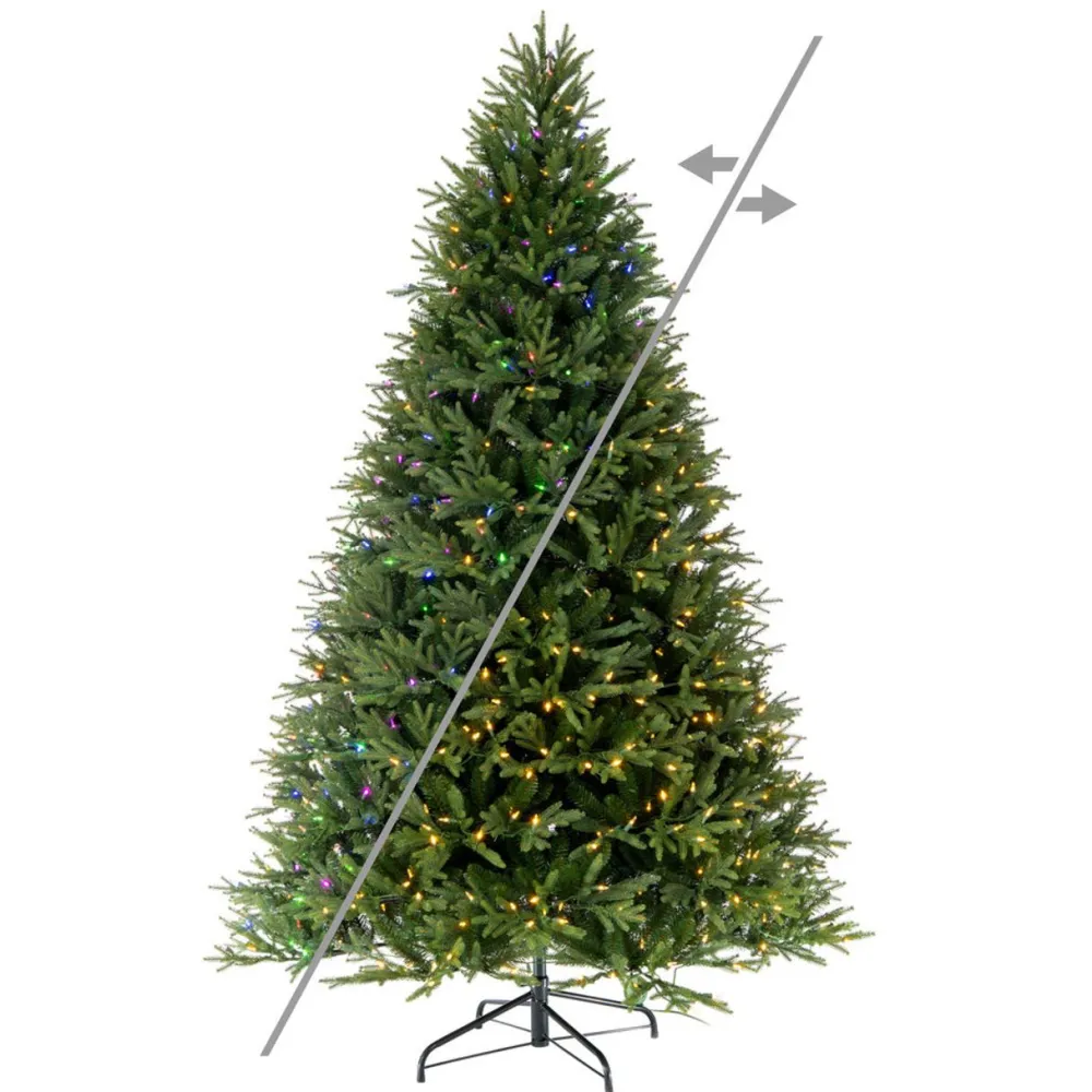 Pre-Lit Christmas Trees*The Holiday Aisle 108'' H Green Realistic Fir Christmas Tree With 1100 Led Color Changing/Combination Lights