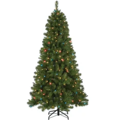 Pre-Lit Christmas Trees*The Holiday Aisle 6.5' H Green Realistic Pine Cashmere Christmas Tree With 400 Lights