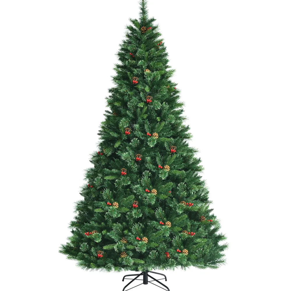 Pre-Lit Christmas Trees*The Holiday Aisle 96'' H Green Realistic Pine Cashmere Christmas Tree With 600 Led Lights