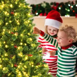 Pre-Lit Christmas Trees*The Holiday Aisle 96'' H Green Realistic Pine Cashmere Christmas Tree With 600 Led Lights