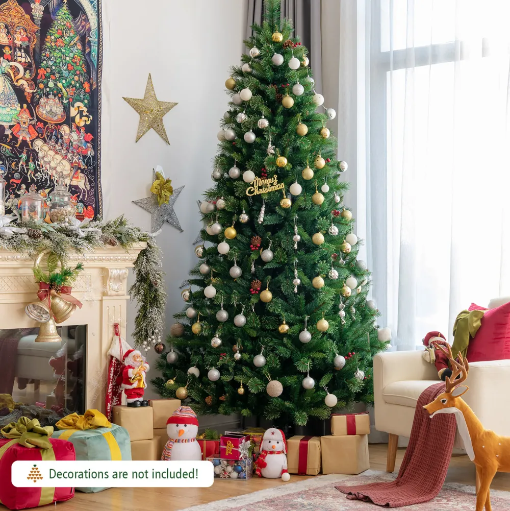 Pre-Lit Christmas Trees*The Holiday Aisle 96'' H Green Realistic Pine Cashmere Christmas Tree With 600 Led Lights