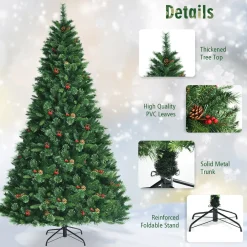Pre-Lit Christmas Trees*The Holiday Aisle 96'' H Green Realistic Pine Cashmere Christmas Tree With 600 Led Lights