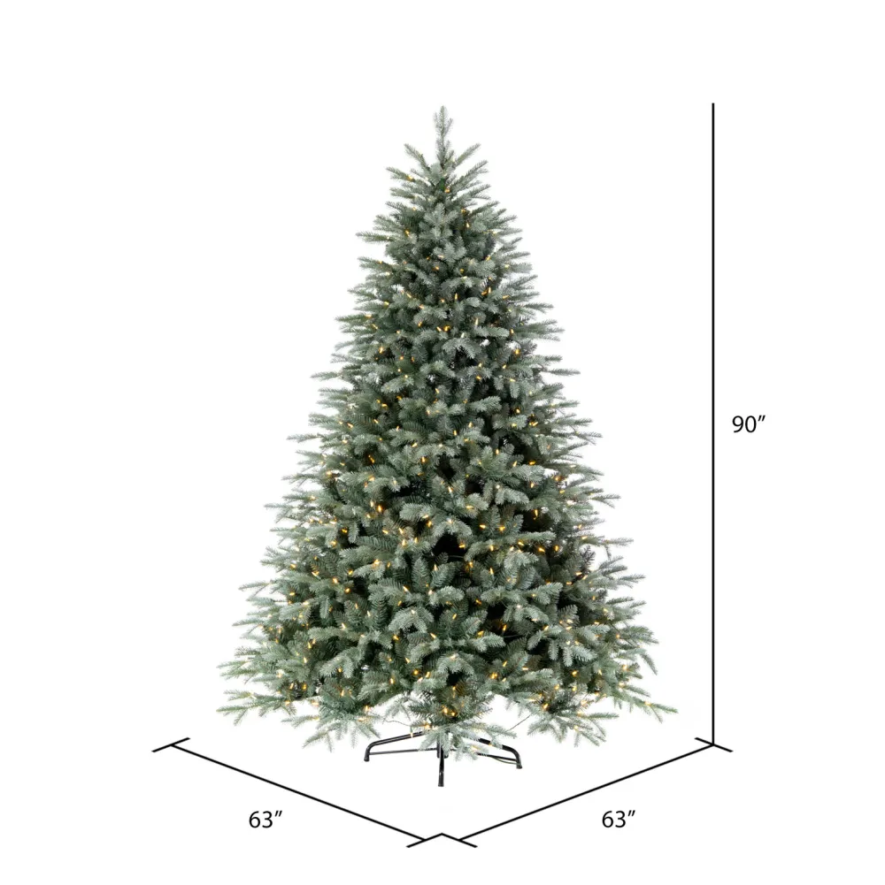 Pre-Lit Christmas Trees*The Holiday Aisle 90'' H Green Realistic Spruce Christmas Tree With 750 Led Lights