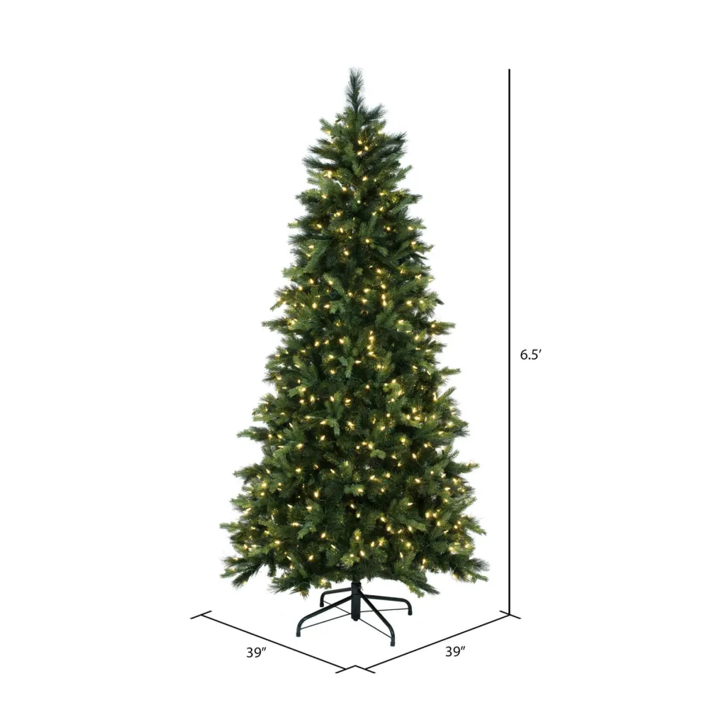 Pre-Lit Christmas Trees*The Holiday Aisle 78'' H Green Realistic Spruce Christmas Tree With 500 Led Lights