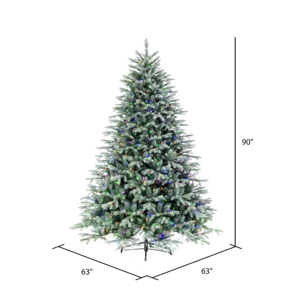 Pre-Lit Christmas Trees*The Holiday Aisle 90'' H Green Realistic Spruce Christmas Tree With 750 Led Color Changing/Combination Lights