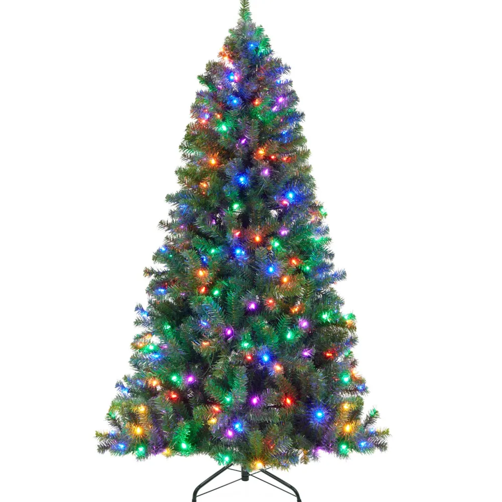 Pre-Lit Christmas Trees*The Holiday Aisle 6' H Green Tree Family Christmas Tree 250 Lights Led