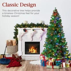 Pre-Lit Christmas Trees*The Holiday Aisle 6' H Green Tree Family Christmas Tree 250 Lights Led