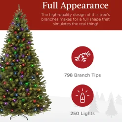 Pre-Lit Christmas Trees*The Holiday Aisle 6' H Green Tree Family Christmas Tree 250 Lights Led