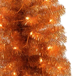 Pre-Lit Christmas Trees*The Holiday Aisle 54" H Orange Fir Christmas Tree With 70 Lights