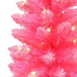 Pre-Lit Christmas Trees*The Holiday Aisle 36" H Pink Fir Christmas Tree With 50 Lights