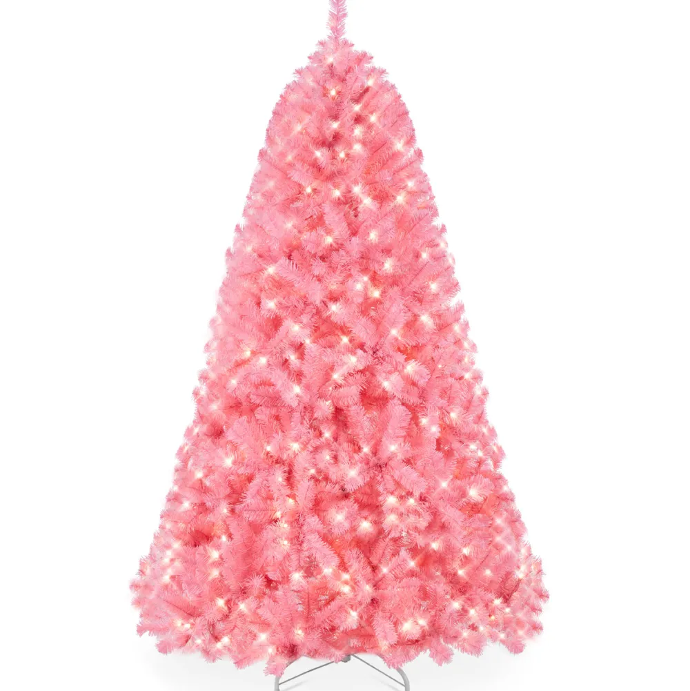 Pre-Lit Christmas Trees*The Holiday Aisle 6' H Pink Pine Christmas Tree With Twinkling Lights