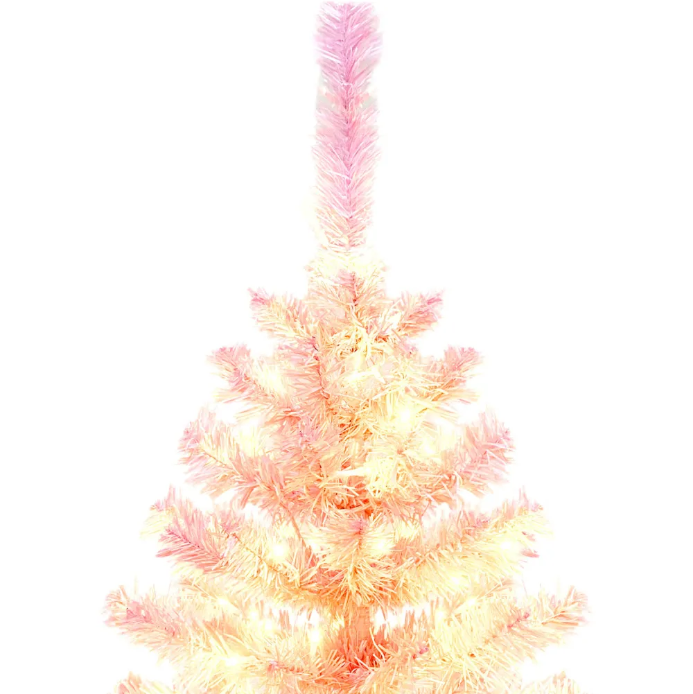 Pre-Lit Christmas Trees*The Holiday Aisle 5' H Pink Pre-Lit Artificial Fir Christmas Tree With 300 Led Twinkling Lights