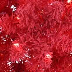 Pre-Lit Christmas Trees*The Holiday Aisle 6'5" H Red Fir Flocked/Frosted Christmas Tree With 200 Lights