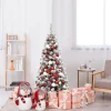 Pre-Lit Christmas Trees*The Holiday Aisle 54'' H Red/White Pine Cashmere Christmas Tree With 150 Led Lights