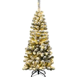 Pre-Lit Christmas Trees*The Holiday Aisle 54'' H Red/White Pine Cashmere Christmas Tree With 150 Led Lights