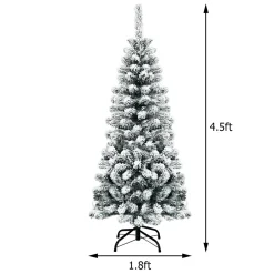 Pre-Lit Christmas Trees*The Holiday Aisle 54'' H Red/White Pine Cashmere Christmas Tree With 150 Led Lights