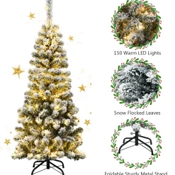 Pre-Lit Christmas Trees*The Holiday Aisle 54'' H Red/White Pine Cashmere Christmas Tree With 150 Led Lights