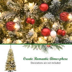 Pre-Lit Christmas Trees*The Holiday Aisle 54'' H Red/White Pine Cashmere Christmas Tree With 150 Led Lights