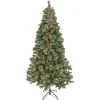 Pre-Lit Christmas Trees*The Holiday Aisle 90" H Regular Artificial Pvc Pine Cashmere Christmas Tree 550 Led Steady/Constant Lights And Pinecones