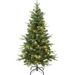 Pre-Lit Christmas Trees*The Holiday Aisle 54" H Regular Realistic Artificial Pvc And Pe Blend Fir Christmas Tree