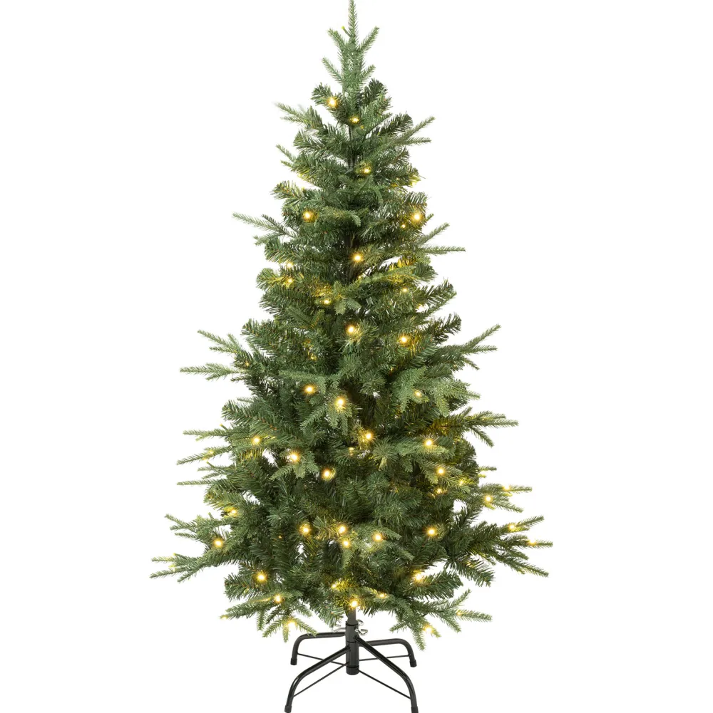 Pre-Lit Christmas Trees*The Holiday Aisle 54" H Regular Realistic Artificial Pvc And Pe Blend Fir Christmas Tree