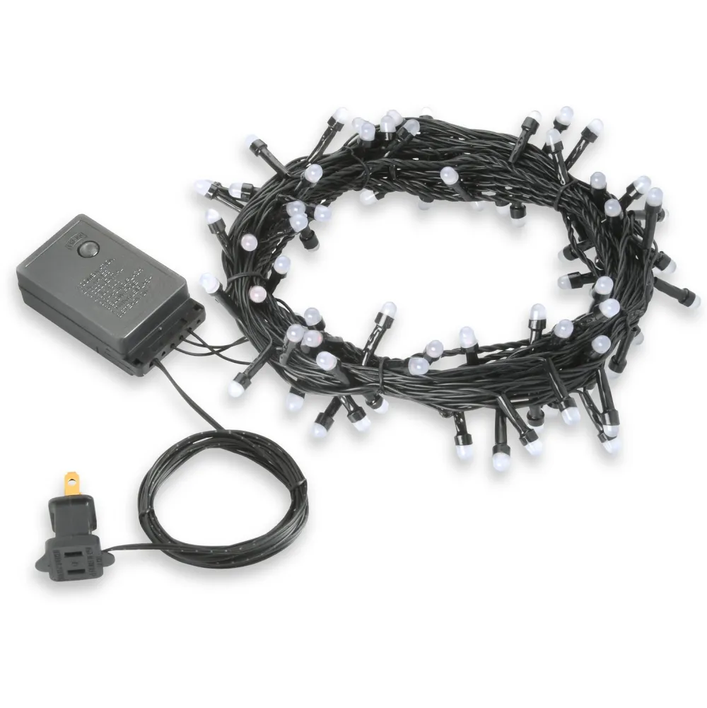 Pre-Lit Christmas Trees*The Holiday Aisle 6' H Slender Black Artificial Fir Halloween Tree With 100 Led Lights