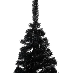 Pre-Lit Christmas Trees*The Holiday Aisle 82.68'' H Slender Black Christmas Tree With Led Lights