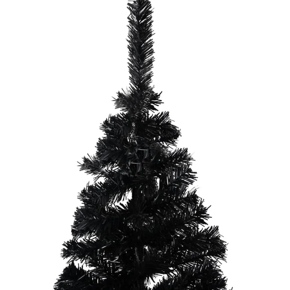 Pre-Lit Christmas Trees*The Holiday Aisle 82.68'' H Slender Black Christmas Tree With Led Lights