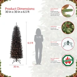 Pre-Lit Christmas Trees*Three Posts 7'6