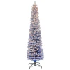 Pre-Lit Christmas Trees*The Holiday Aisle 7'5" H Slender Blue Fir Flocked/Frosted Christmas Tree With 300 Lights