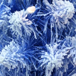 Pre-Lit Christmas Trees*The Holiday Aisle 7'5" H Slender Blue Fir Flocked/Frosted Christmas Tree With 300 Lights