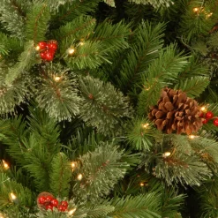 Pre-Lit Christmas Trees*Three Posts 7.6' H Slender Green Artificial Spruce Christmas Tree Withf 400 Lights