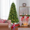 Pre-Lit Christmas Trees*The Holiday Aisle 84'' H Slender Green Artificial Spruce Christmas Tree With 500 Led Changing/Combination Lights