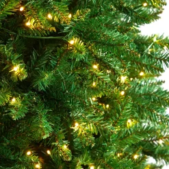 Pre-Lit Christmas Trees*The Holiday Aisle 12' H Slender Green Pine Cashmere Christmas Tree With 1100 Led Lights