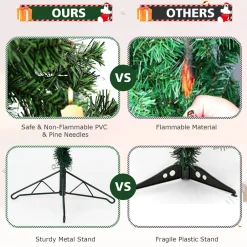 Pre-Lit Christmas Trees*The Holiday Aisle 7' H Slender Green Pine Cashmere Christmas Tree With 150 Mini Incandescent Lights