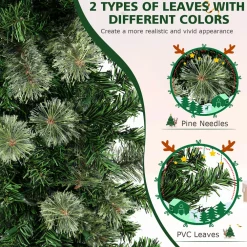 Pre-Lit Christmas Trees*The Holiday Aisle 7' H Slender Green Pine Cashmere Christmas Tree With 150 Mini Incandescent Lights