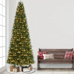 Pre-Lit Christmas Trees*The Holiday Aisle 12' H Slender Green Pine Christmas Tree With 800 Lights