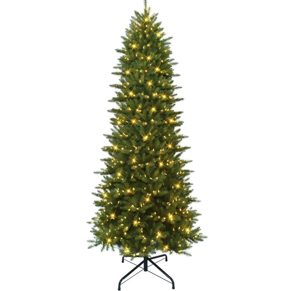 Pre-Lit Christmas Trees*The Holiday Aisle 9' H Slender Green Pine Christmas Tree With 800 Lights