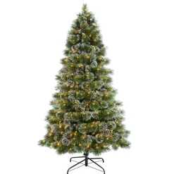 Pre-Lit Christmas Trees*The Holiday Aisle 7' H Slender Green Pine Christmas Tree With 400 Lights
