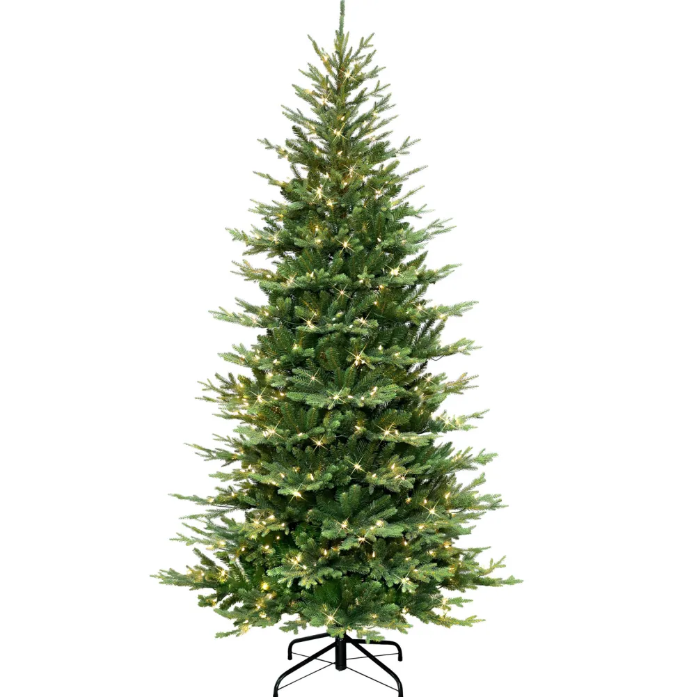 Pre-Lit Christmas Trees*The Holiday Aisle 90" H Slender Green Pvc & Pe Blend Fir Christmas Tree With 500 Lights