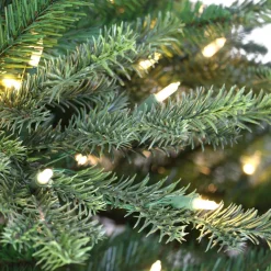 Pre-Lit Christmas Trees*The Holiday Aisle 6'5" H Slender Green Realistic Artificial Fir Christmas Tree With 350 Lights