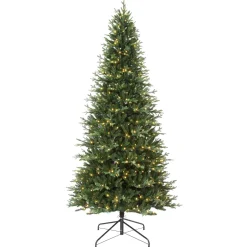 Pre-Lit Christmas Trees*Haute Decor 9' H Slender Green Realistic Fir Artificial Christmas Tree With 800 Led Lights
