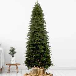 Pre-Lit Christmas Trees*Haute Decor 9' H Slender Green Realistic Fir Artificial Christmas Tree With 700 Led Lights