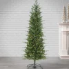 Pre-Lit Christmas Trees*The Holiday Aisle 6'5" H Slender Green Realistic Artificial Pine Christmas Tree With 150 Lights